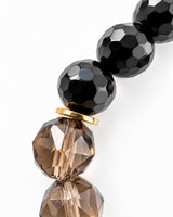Libyan Glass · Smoky Quartz · Onyx Crystal Bracelet - Jet Set