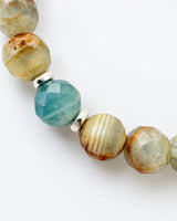 Aquatine Blue Calcite · Wood Opal · Angelite Crystal Bracelet - Light of Origin