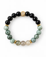 Green Phantom Quartz · Burma Jade · Dark Green Jade Crystal Bracelet - Lucky One