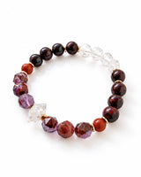 Herkimer Diamond · Super 7 · Red Jasper · Garnet · Clear Quartz Crystal Bracelet - Manifest Magic
