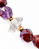 Herkimer Diamond · Super 7 · Red Jasper · Garnet · Clear Quartz Crystal Bracelet - Manifest Magic
