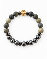 Thunder Jasper · Hematite Crystal Bracelet - Medicine Wheel