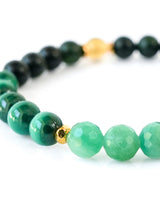 Emerald · Malachite · Burma Jade · Citrine Crystal Bracelet - Money Magnet