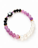 Rainbow Moonstone · Malaya Garnet · Black Tourmaline · Lepidolite Crystal Bracelet - Moonspell