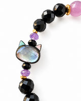 Rainbow Moonstone · Malaya Garnet · Black Tourmaline · Lepidolite Crystal Bracelet - Moonspell