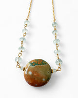 Ocean Jasper + Aquamarine Necklace