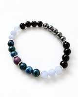 Richterite · Purpurite · Blue Lace Agate · Black Tourmaline · Hematite Crystal Bracelet - Pain Relief