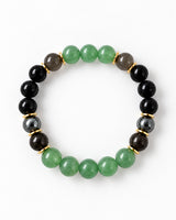 Green Aventurine · Black Moonstone · Hematite · Shungite · Black Tourmaline Crystal Bracelet - Safe Passage