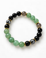 Green Aventurine · Black Moonstone · Hematite · Shungite · Black Tourmaline Crystal Bracelet - Safe Passage