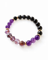 Super 7 · Amethyst · Black Tourmaline · Indigo Gabbro Crystal Bracelet - Secret Wisdom