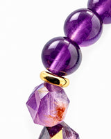 Super 7 · Amethyst · Black Tourmaline · Indigo Gabbro Crystal Bracelet - Secret Wisdom