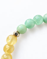 Yellow Aquamarine · Honey Calcite · Hemimorphite Crystal Bracelet - Self Led