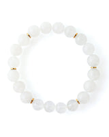 White Jade · Rainbow Moonstone  Bracelet - Simplicity