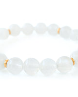 White Jade · Rainbow Moonstone  Bracelet - Simplicity