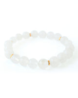White Jade · Rainbow Moonstone  Bracelet - Simplicity