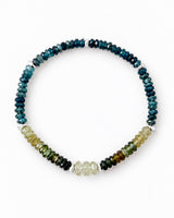 Blue Kyanite · Libyan Glass · Green Tourmaline Crystal Bracelet - Star Link