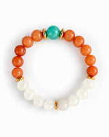 Amazonite · White Jade · Orange Aventurine Crystal Bracelet - Summer Solstice