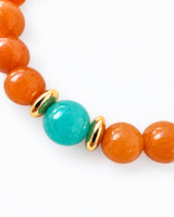 Amazonite · White Jade · Orange Aventurine Crystal Bracelet - Summer Solstice