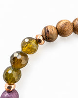 Variscite · Stichtite · Green Garnet · Sandalwood · Sunstone Crystal Bracelet - The Anna