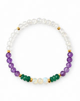 Emerald · Opal · Amethyst · Rainbow Moonstone Crystal Bracelet - The Enchantress