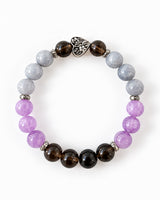 Tibetan Tektite · Lavender Amethyst · Iolite · Smoky Quartz Crystal Bracelet - The Sarah W