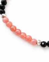 Rhodochrosite · Rhodonite · Black Tourmaline · Black Opal Crystal Bracelet - Trauma Support