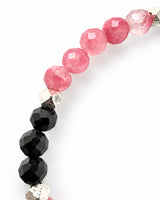 Rhodochrosite · Rhodonite · Black Tourmaline · Black Opal Crystal Bracelet - Trauma Support