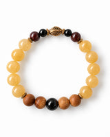 Tibetan Topaz · Sandalwood · Garnet · Black Tourmaline Crystal Bracelet - True North