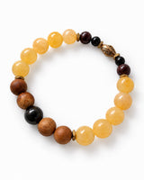 Tibetan Topaz · Sandalwood · Garnet · Black Tourmaline Crystal Bracelet - True North