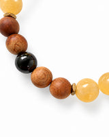 Tibetan Topaz · Sandalwood · Garnet · Black Tourmaline Crystal Bracelet - True North