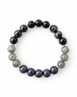 Indigo Gabbro · Blue Rutile Quartz · Mica in Phantom Quartz · Black Tourmaline Crystal Bracelet - Uncharted