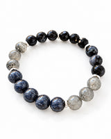 Indigo Gabbro · Blue Rutile Quartz · Mica in Phantom Quartz · Black Tourmaline Crystal Bracelet - Uncharted