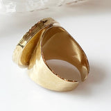 Full Moon Mother of Pearl 24K Gold Dipped Ring