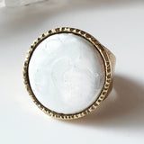 Full Moon Mother of Pearl 24K Gold Dipped Ring