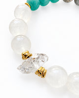 Herkimer Diamond · Rainbow Moonstone · Amazonite · Labradorite Crystal Bracelet - Discernment