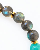 Herkimer Diamond · Rainbow Moonstone · Amazonite · Labradorite Crystal Bracelet - Discernment
