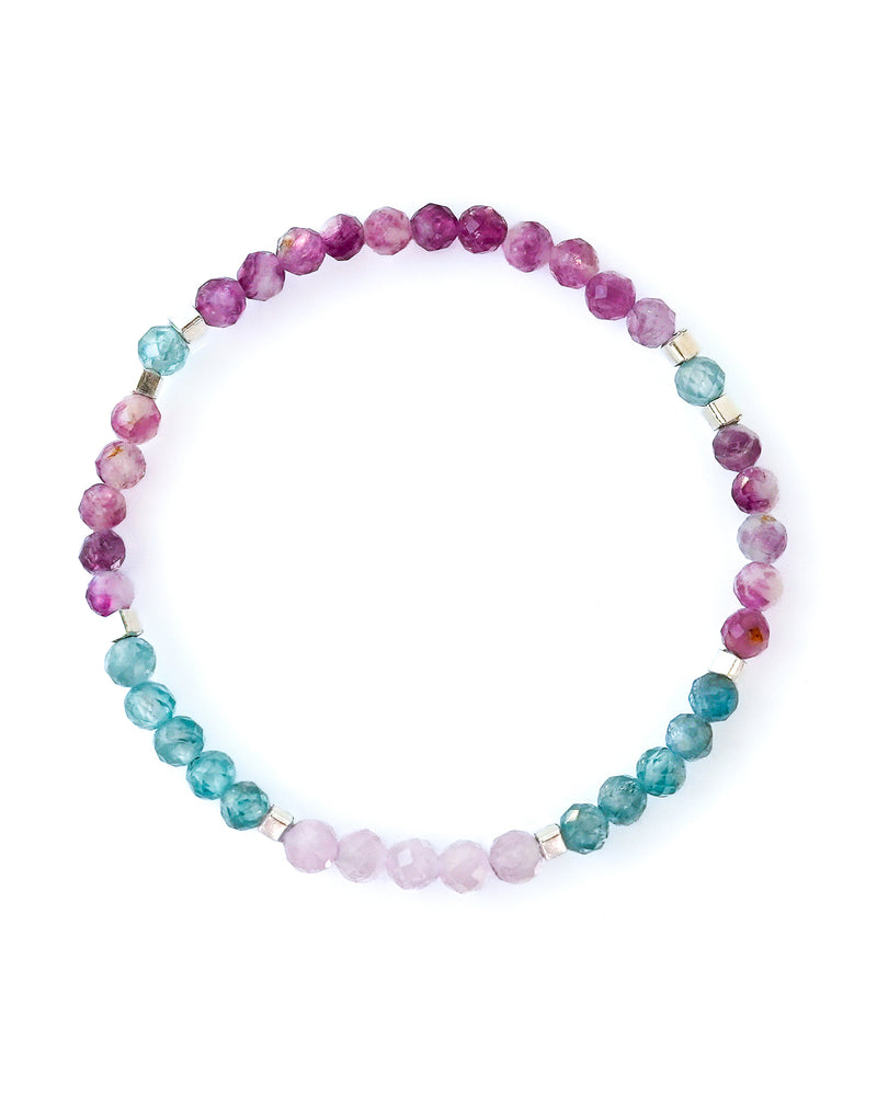 Kunzite · Blue Zircon · Lepidolite Crystal Bracelet - Emotional Alchemy