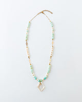 Pearl + Hemimorphite Necklace