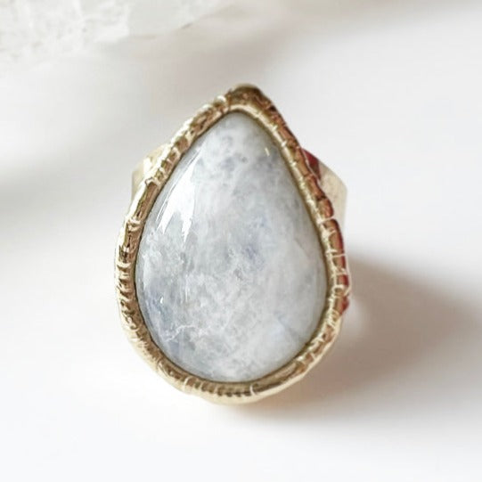 Rainbow Moonstone 24K Gold Dipped Ring