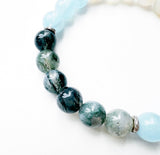 Montana Agate · Aquamarine · Moss Agate crystal bracelet