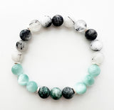 Burma Jade · Green Moonstone · Quartz Crystal Bracelet - Restore
