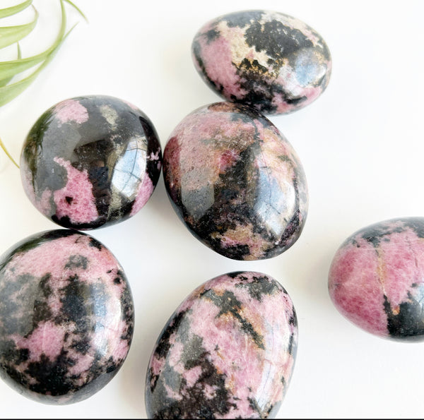 Rhodonite Palm Stone | High Vibe Crystals