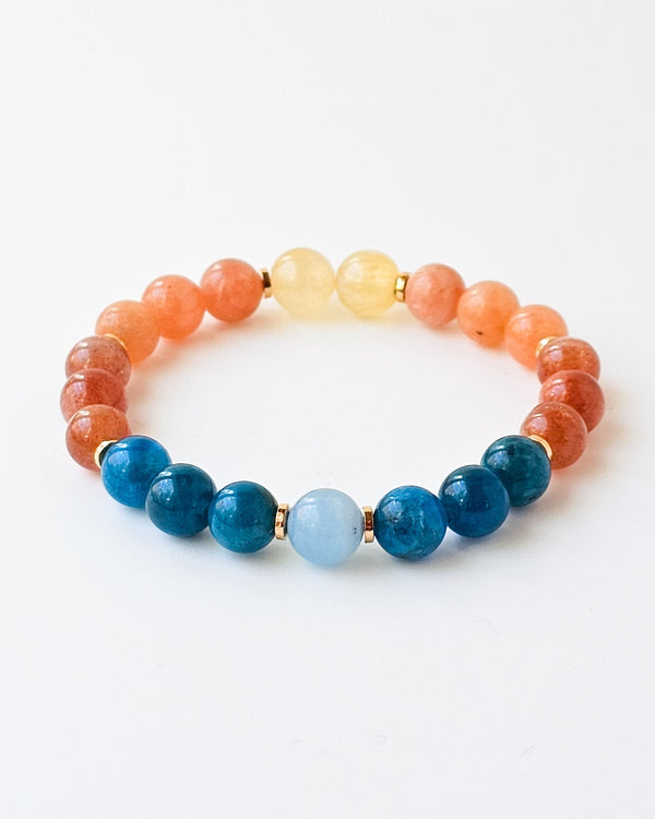 Aquamarine · Blue Apatite · Sunstone · Peach Calcite · Honey Calcite - Summer Solstice 2025