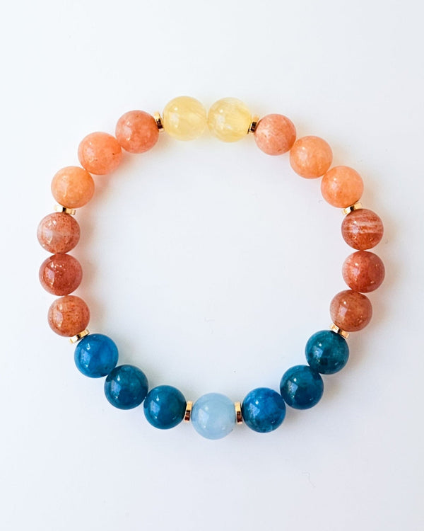 Aquamarine · Blue Apatite · Sunstone · Peach Calcite · Honey Calcite - Summer Solstice 2025