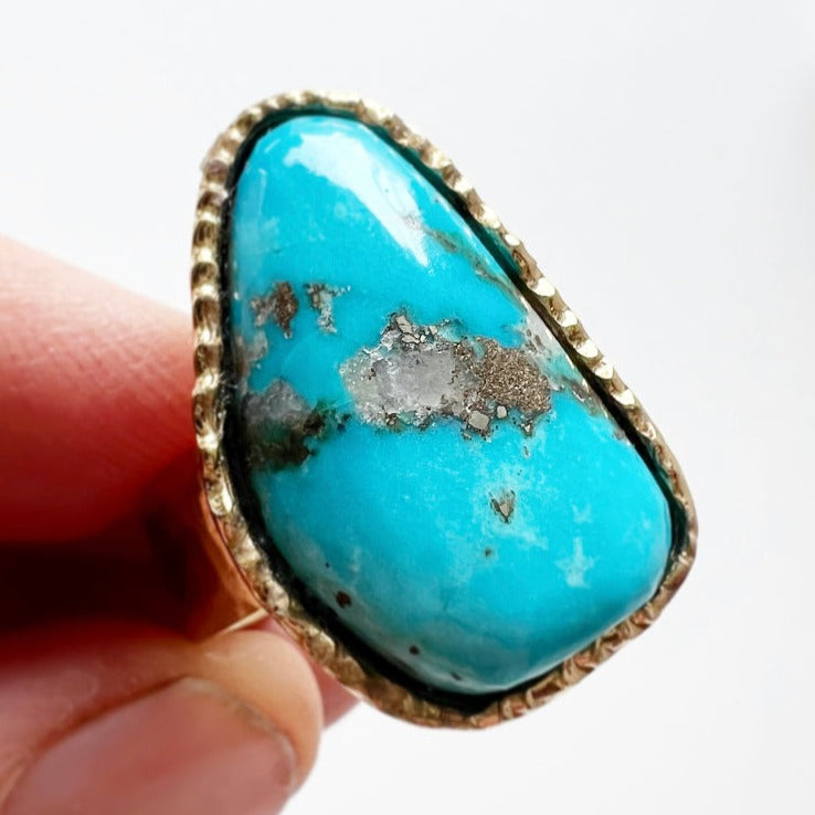 Turquoise Ring 24K Gold Dipped