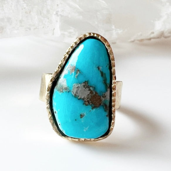 Turquoise Ring 24K Gold Dipped