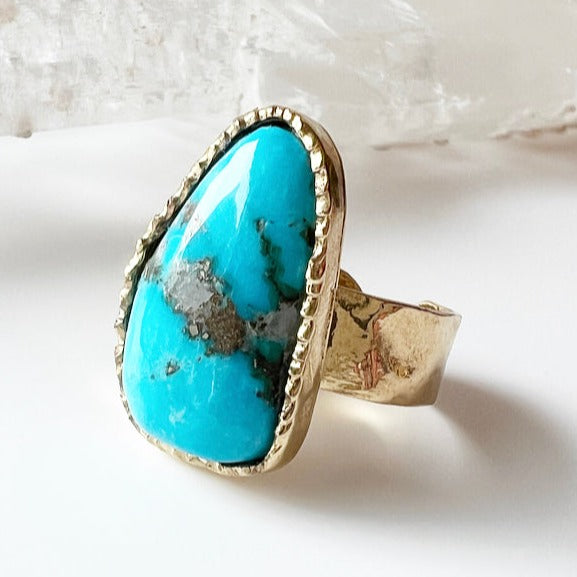 Turquoise Ring 24K Gold Dipped