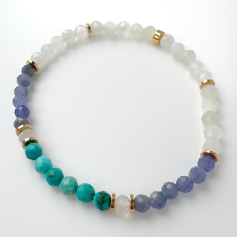 Turquoise · Tanzanite · Moonstone Crystal Bracelet - The Leisa