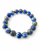 Lapis Lazuli Hematite 10mm Crystal Stretch Bracelet for Intuition and Transcendence