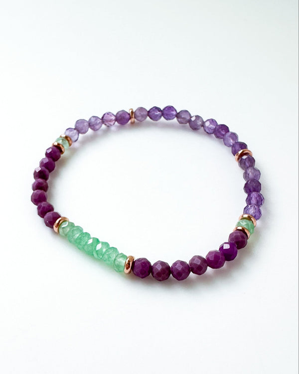 Green Aventurine · Phosphosiderite · Amethyst - Trustfall